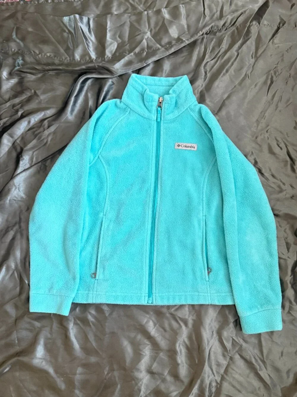 Columbia Girls S (7/8) Aqua Full Zip Fleece Jacket